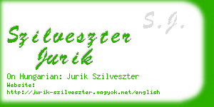 szilveszter jurik business card